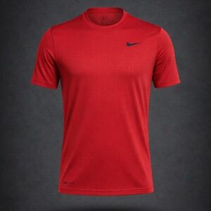 Nike Dri Fit T Shirt Mens Medium Red Athletic Workout Gym Running Activewear